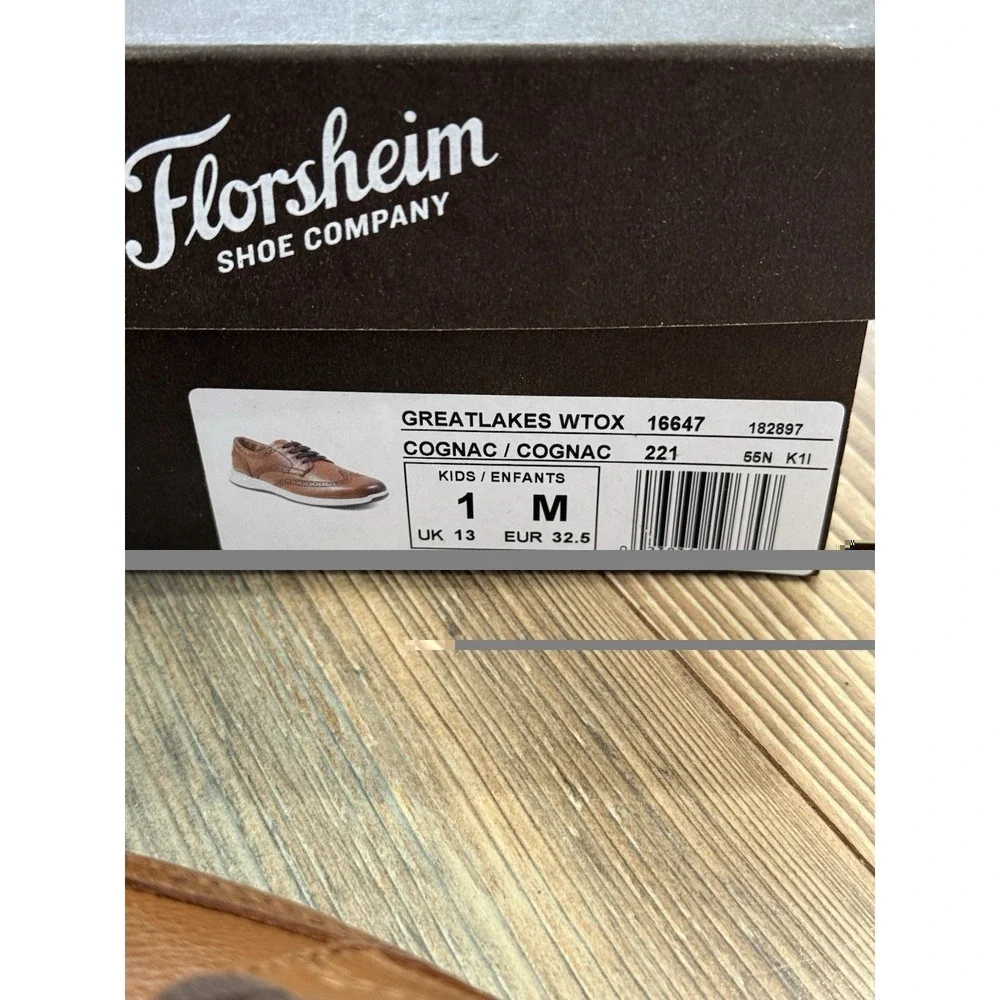 NIB -  Boys size 1 - Florsheim Wingtip Oxford Loafers Only Tried On